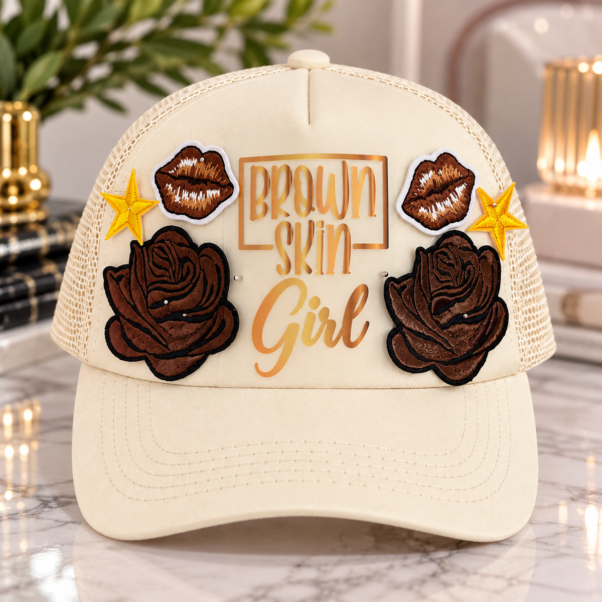 Brown Skin Girl trucker cap product view