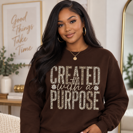 Created With A Purpose faith sweatshirt by Wear Your Truth Attire