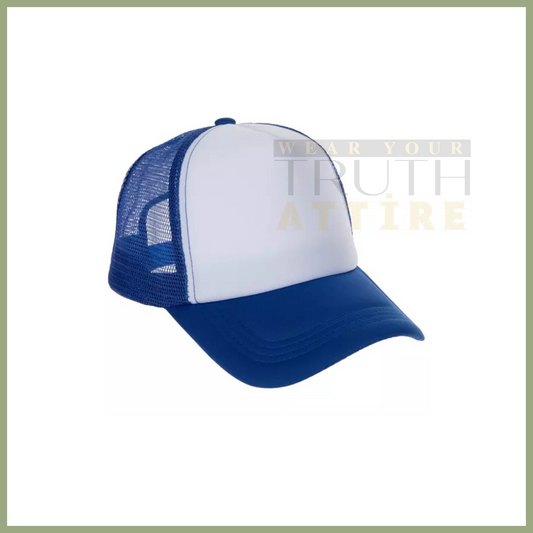 Blue and White Trucker Hat