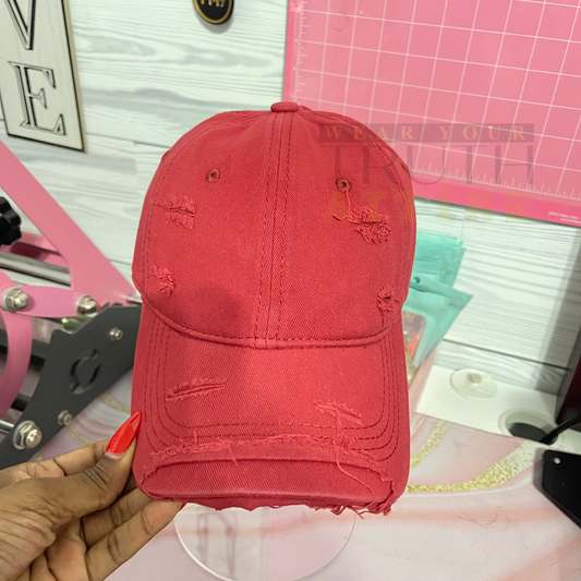 Distressed Red Cap