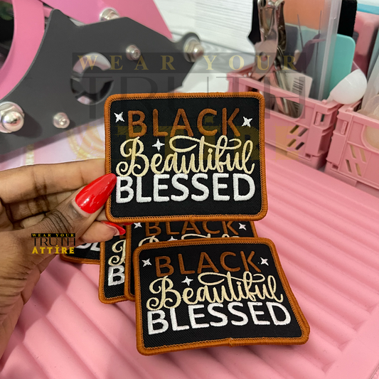 Black Beautiful Blessed Hat Patch