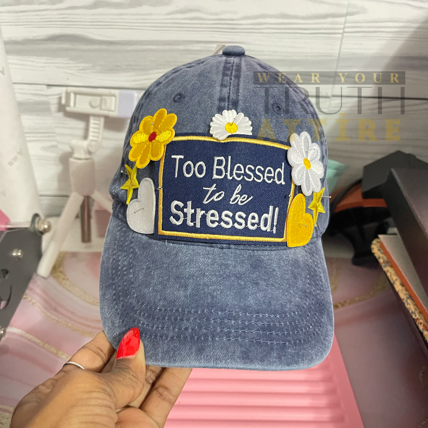 Too Blessed to be Stressed {Junk Hat}